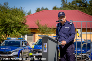 Przemawia Komendant Wojewódzki Policji w Łodzi